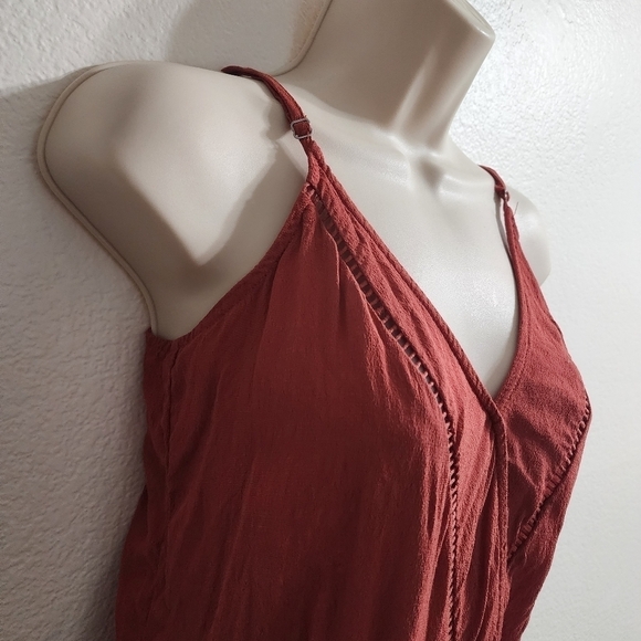 LOVERS + FRIENDS Vision Boho V-Neck Bodysuit in Rust Orange Size XS - Picture 4 of 10